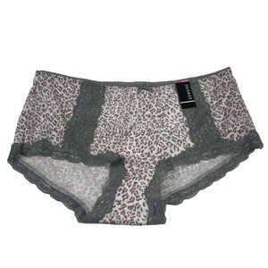 George Women's Size 7 Large Panty Bikini Lace Leg Openings Animal Print New